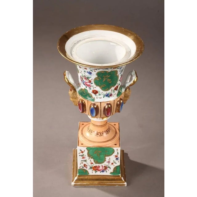 Glass Louis Philippe Porcelain Medici Vases, Set of 2 For Sale - Image 7 of 17