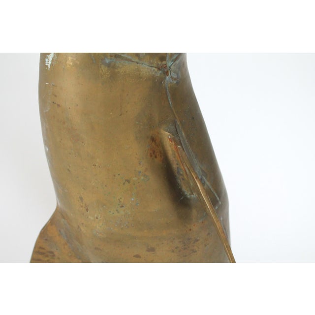 Metal Vintage 1970's Brass Dolphin Sculpture For Sale - Image 7 of 11
