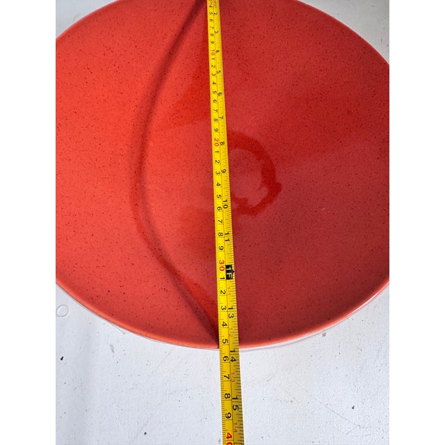 Orange 1940s Mid-Century Modern Orange Haeger Footed Display Decor Bowl For Sale - Image 8 of 11