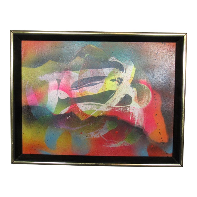 Colorful Abstract Painting Signed by Artist For Sale