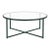 Vintage Emerald City Green & Glass Round Coffee Table — Minimalist Geometric Frame For Sale