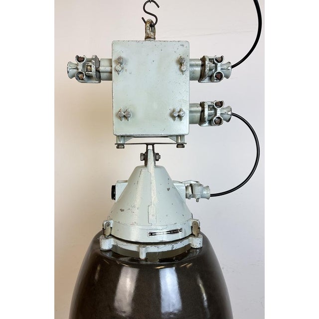 Grey Cast Aluminium Explosion Proof Lamp with Enameled Shade from Elektrosvit, 1970s For Sale - Image 16 of 18
