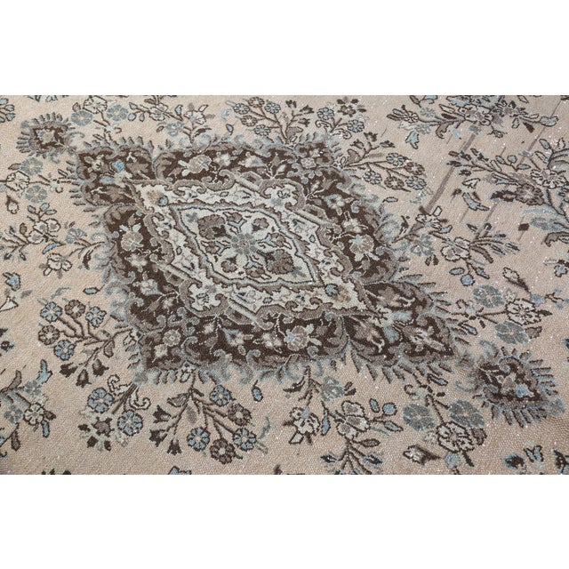 Mid 20th Century Handwoven With Intricate Floral and Geometric Motif - Ideal for Living Rooms Studies or Curated Interiors -9' 10'' X 13' For Sale - Image 11 of 13