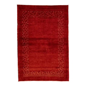 Modern Gabbeh Red Handmade Designed Persian Wool Rug