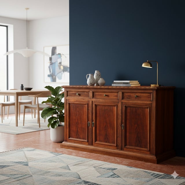 Vintage Low-Framed Wooden Sideboard For Sale - Image 9 of 18