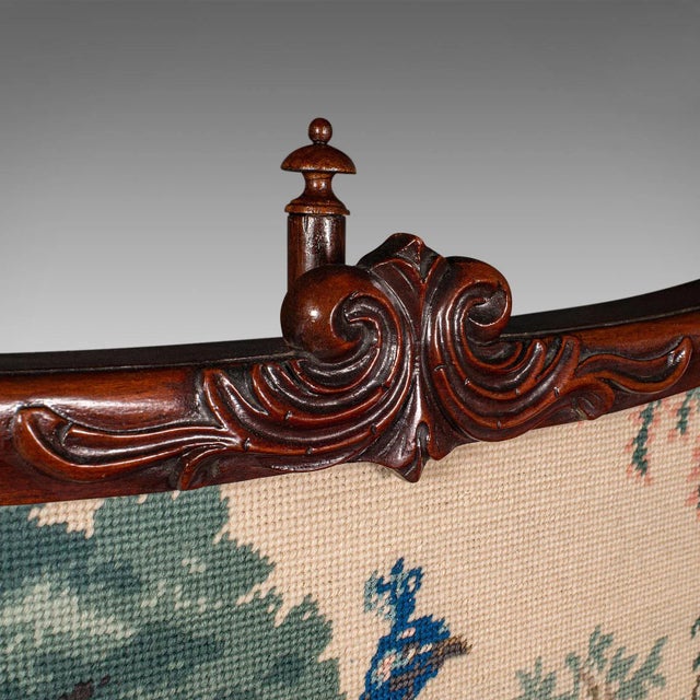 Brown 1820s Antique Regency English Walnut Fireside Pole Screen For Sale - Image 8 of 13
