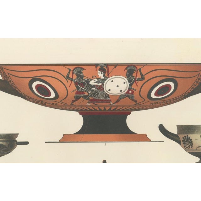 Black Albert Genick, Greek Kylix, Bowls & Warriors, 1883, Lithograph For Sale - Image 8 of 9