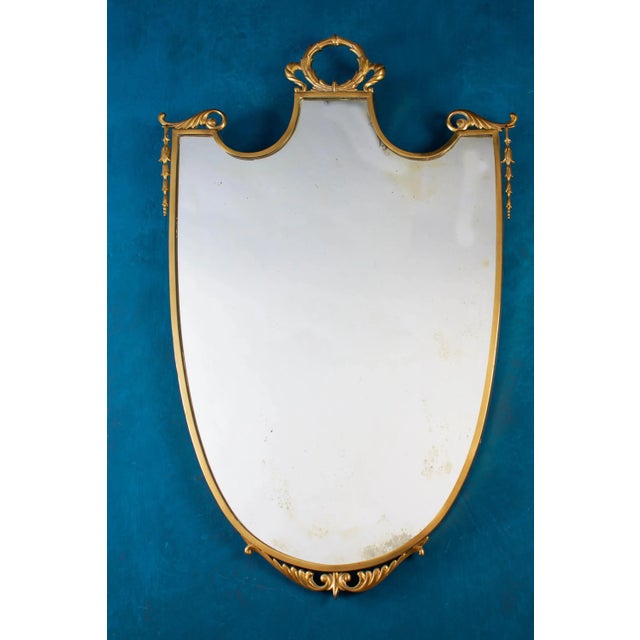 Mid Century Italian Oval Shaped Brass Console Table, 1950 For Sale - Image 9 of 11