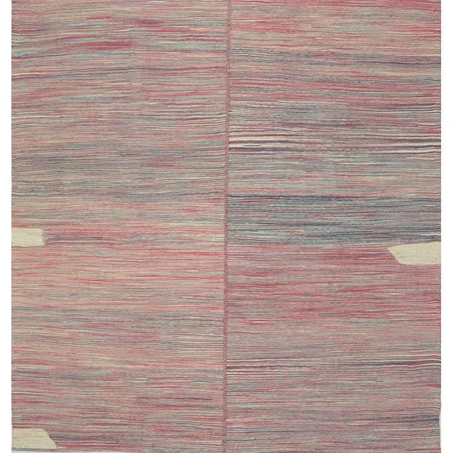 Handwoven Flatweave Scandinavian Style Kilim Area Rug 5’4″ X 5’8″ For Sale - Image 11 of 11