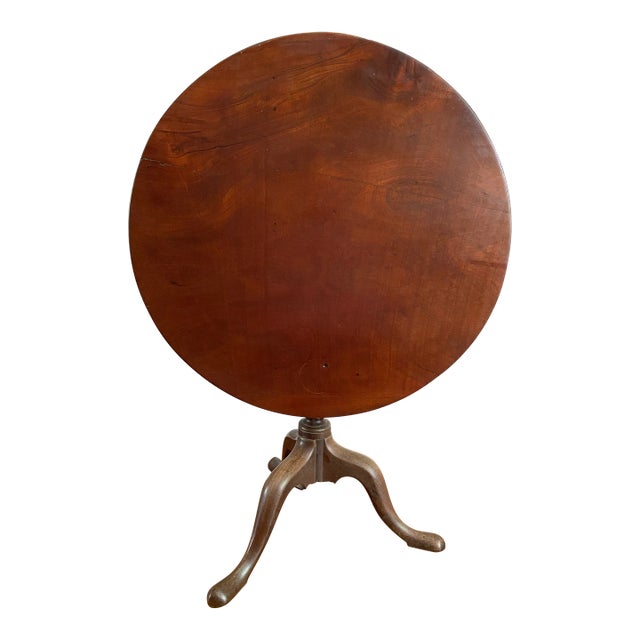 Antique Mid-1700s British Rococo Mahogany Tilt-Top Table For Sale