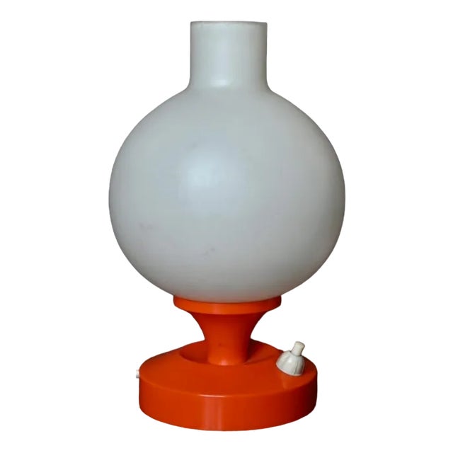 Space Age Orange and White Lamp, 1970s For Sale