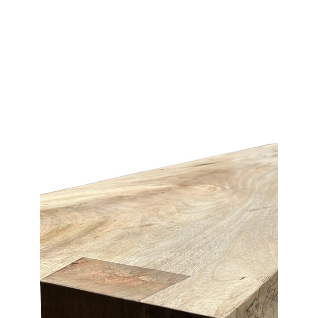 Sculptural Mango Wood Bench, Modern Organic, Stunning Wood Textures For Sale - Image 6 of 7