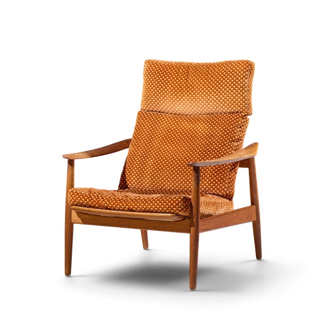 Mid-Century Modern Arne Vodder for France & Daverkosen Fd164 Mid Century Danish Teak Reclining Lounge Chair For Sale - Image 3 of 12