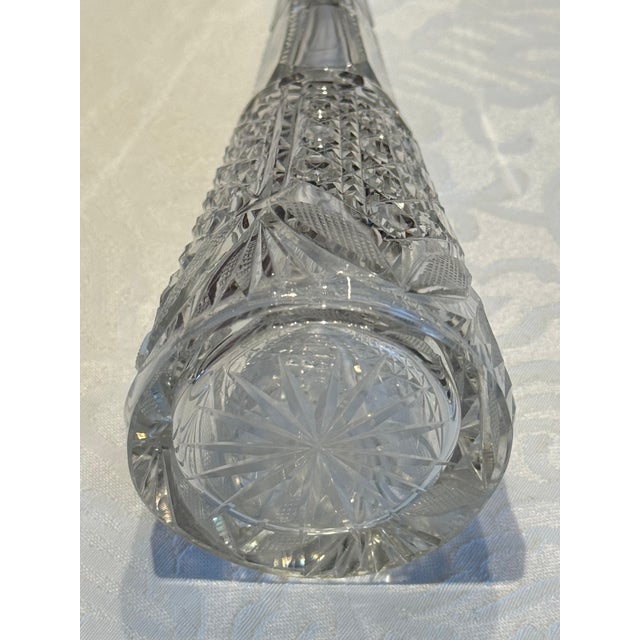 Late 19th Century Antique American Brilliant Period Hand-Cut Crystal Decanter With Starburst Base For Sale - Image 5 of 7