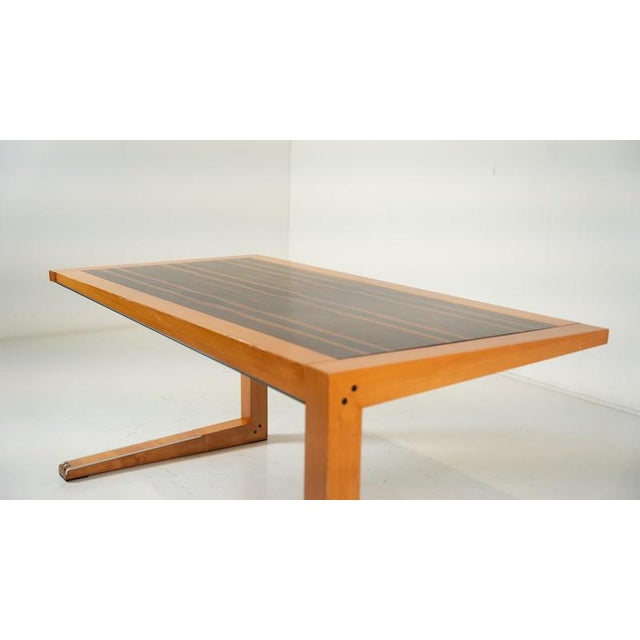 Brown Mid-Century Desk and Matching Chair attributed to Massimo Scolari for Giorgetti, Italy, 1990s, Set of 2 For Sale - Image 8 of 17