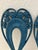 Ornate pair of 1975 Burwood Products molded resin wall candle sconces painted in a shade of Sea blue. Hardware on back for...