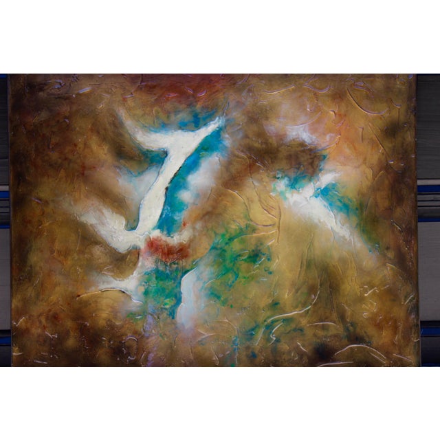 Contemporary 5' Signed Modern Contemporary Abstract Painting For Sale - Image 3 of 9