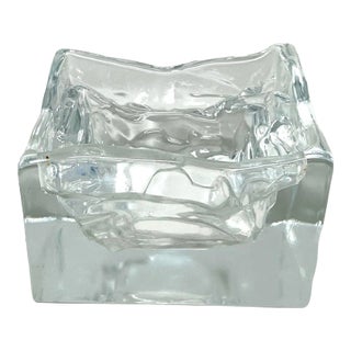 1970s Nuutajärvi Arktis Bowl Large by Björn Weckström, Scandinavian Modern Art Glass For Sale
