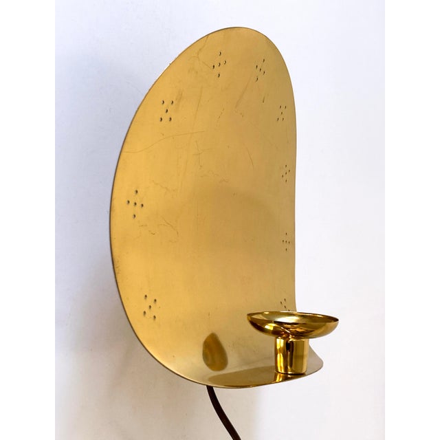 Mid-Century Brass Sconce with Candleholder from Boréns Borås, Sweden, 1970s For Sale - Image 15 of 18