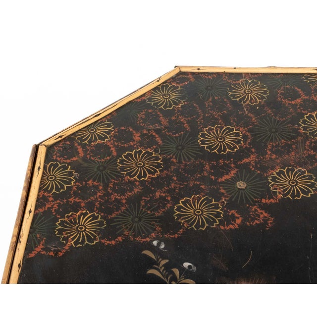 Late 20th Century Chinoiserie Lacquered Bamboo Lamp Table For Sale - Image 5 of 8
