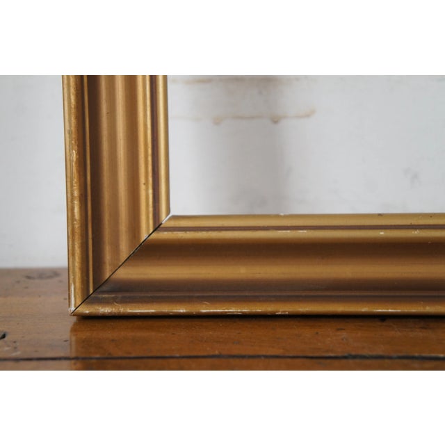 Mid 20th Century Gold Gilded Beveled Art Mirror Picture Frame 31" X 25" For Sale - Image 4 of 12