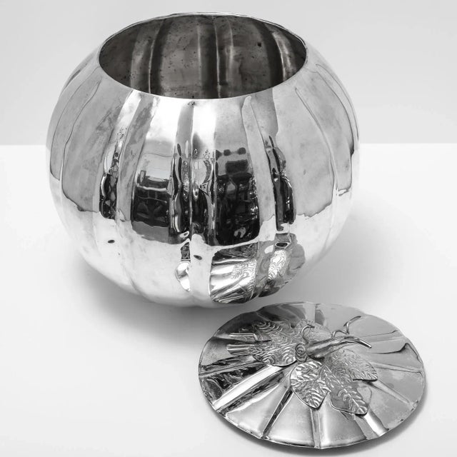 Just in! This very large Silver Plated Lidded Pumpkin Container, it could be a punch bow, but here is no indentation for...