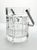 1980s Vintage Geometric Square Grid Plaid French Glass Ice Bucket For Sale - Image 4 of 7