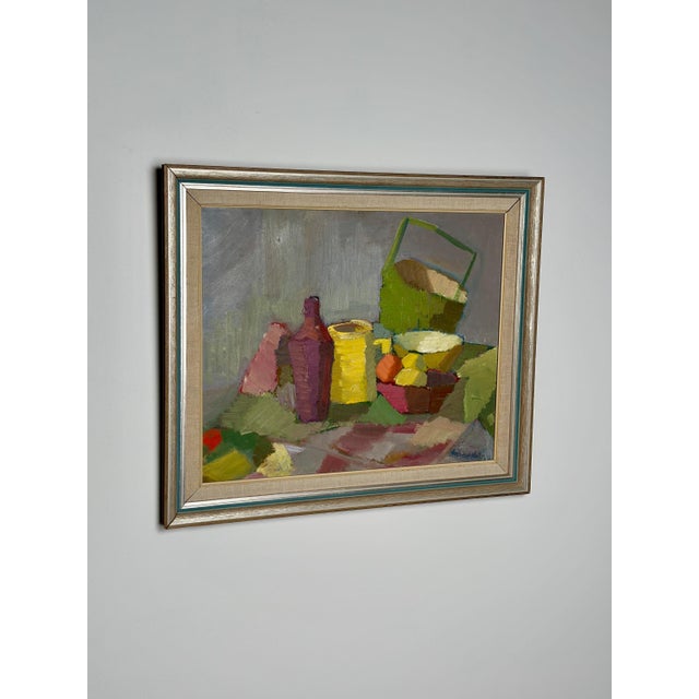 Lupin, Cubist Still Life, 1950s-1960s, Oil on Canvas, Framed For Sale - Image 6 of 18