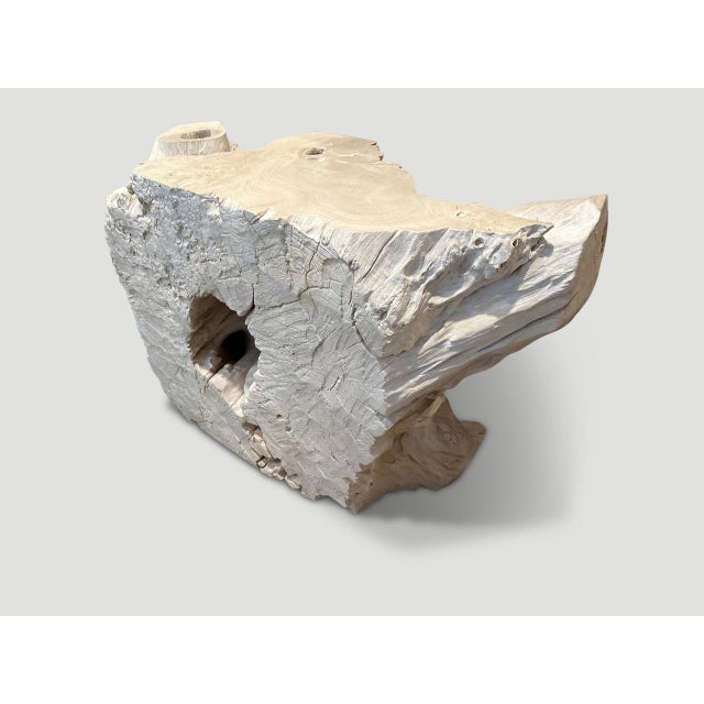 Contemporary Andrianna Shamaris Century Old Bleached Teak Wood Console Table For Sale - Image 3 of 18