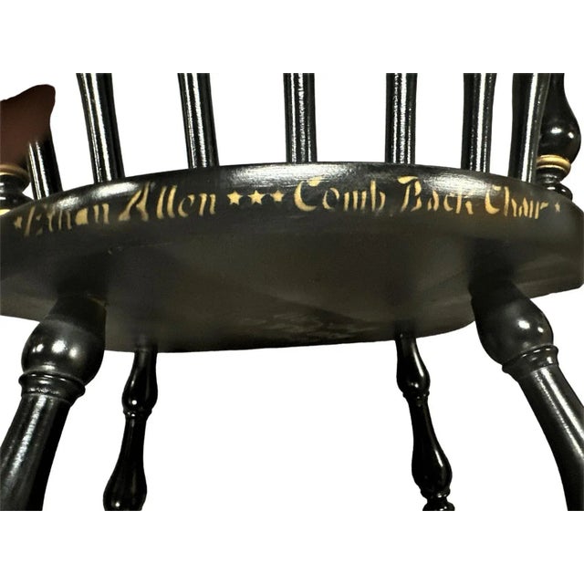 The charm and quality that has made Ethan Allen furniture coveted. Natural maple wood finish on the seat, black painted on...