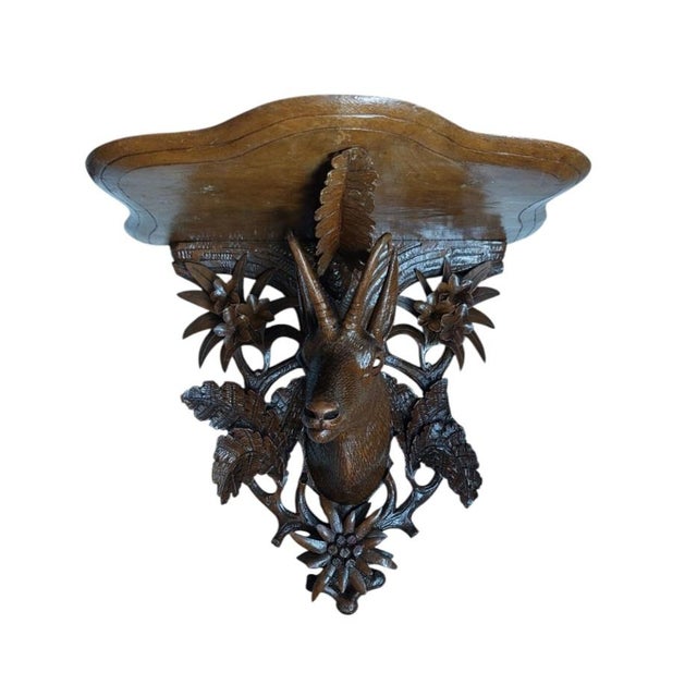 19th Century Black Forest Carved Bracket Shelf, 1890s For Sale - Image 4 of 8