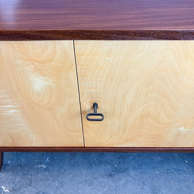 Maroon Small Hallway Lowboard Chest of Drawers in Figured Maple, 1960s For Sale - Image 8 of 13