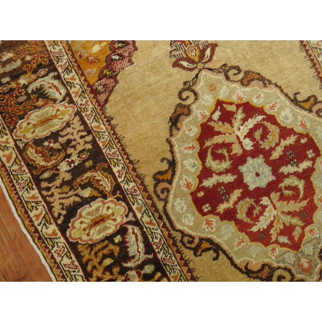 Gothic Antique Turkish Rug in Ivory and Gray For Sale - Image 3 of 18