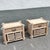 Distinctive boho chic nightstands crafted in thick, sculptural bamboo with woven wicker insets and rich natural texture....