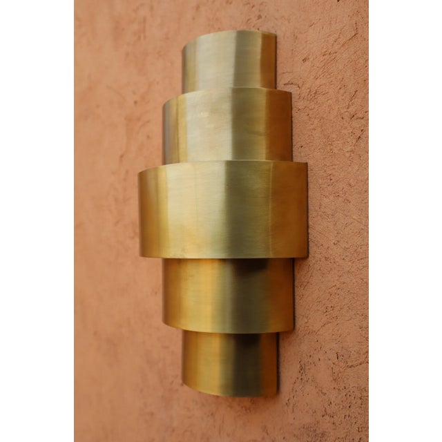 Handmade Art Déco Brass Wall Sconce Rounded Shape Shade For Sale - Image 4 of 10