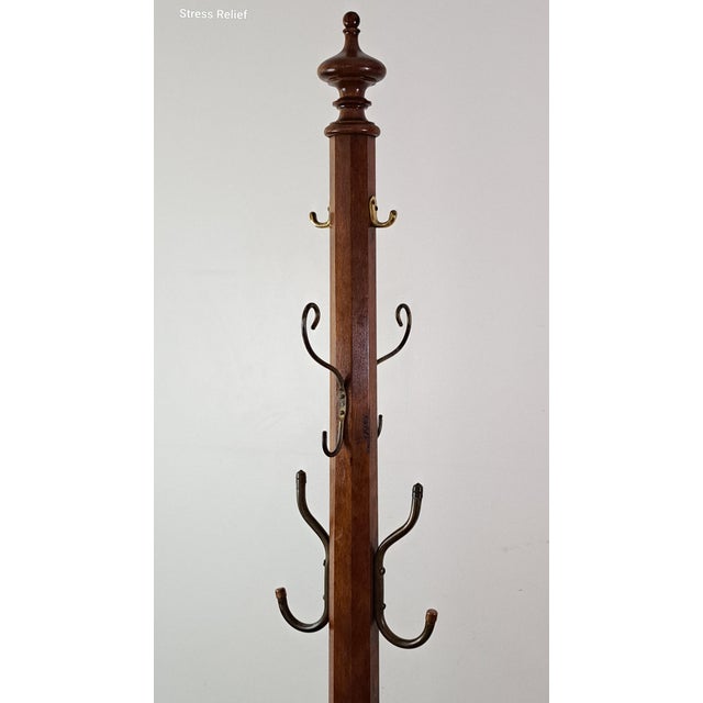 Antique Mahogany Hall Tree Coat & Hat Stand With Lion Paw Feet, For Sale In West Palm - Image 6 of 15