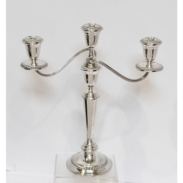 Vintage Sterling Silver Candelabra by Alvin 3 Arm Taper Candlestick