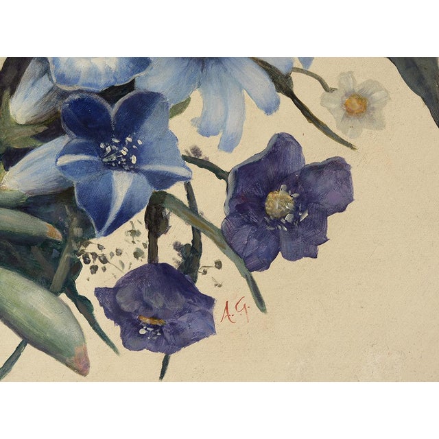 1990s Large Floral Still Life, Oil Painting on Wood Panel, Late 20th Century, Framed For Sale - Image 5 of 7