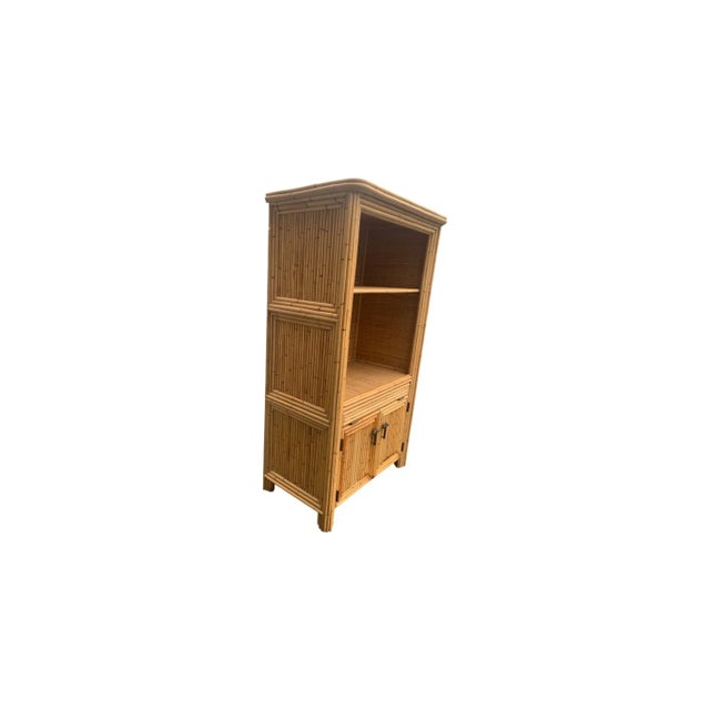 Vintage Split Reed Bamboo Coastal Cabinet For Sale In Naples, FL - Image 6 of 11