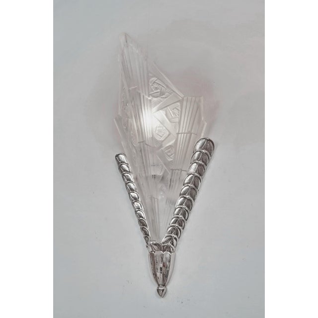 French Art Deco Wall Sconces by Jean Gauthier Ejg 1930 France - A Pair For Sale - Image 6 of 9