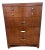 Art Deco Gorgeous Mid Century Art Deco Revival Dresser Chest Four Drawers Brass Pulls For Sale - Image 3 of 13