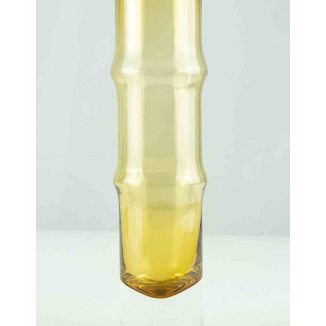 Vintage Swedish Aseda Bamboo Shaped Yellow Glass Vase. Sweden, 1960s, very good condition. This piece is attributed to the...