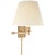 Alexa Hampton for Visual Comfort Signature Gene Swing Arm in Natural Brass with Silk Shade For Sale