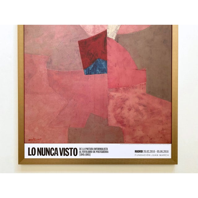 Mid-Century Modern Serge Poliakoff Abstract Expressionist Lithograph Print Framed Modernist Exhibition Poster " Composition en Rose " 1954 For Sale - Image 3 of 13