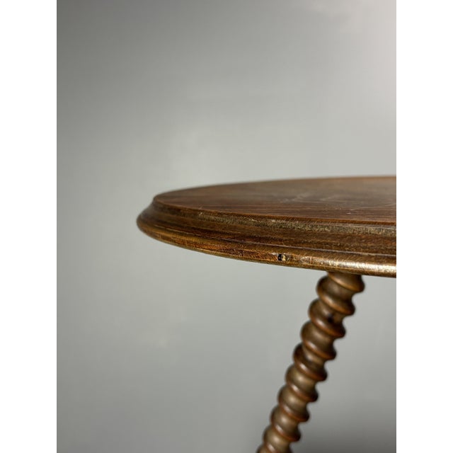 Mid-Century Modern French Wood Turned Barley Twist Side Table with Cork Screw Legs, 1950s For Sale - Image 9 of 18