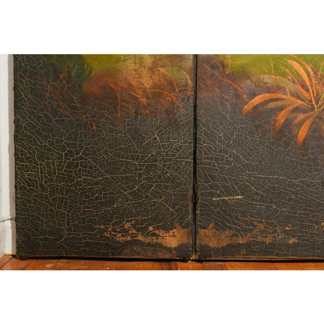Three Panel Screen Room Divider Antique Hand Painted English Country Horse Scene For Sale - Image 14 of 18