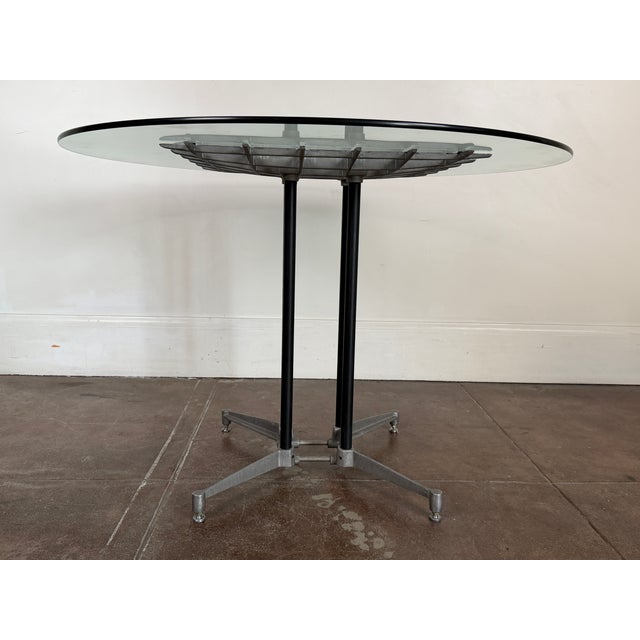 Vintage 1980's Postmodern Aluminum Glass Dining Table For Sale - Image 14 of 17