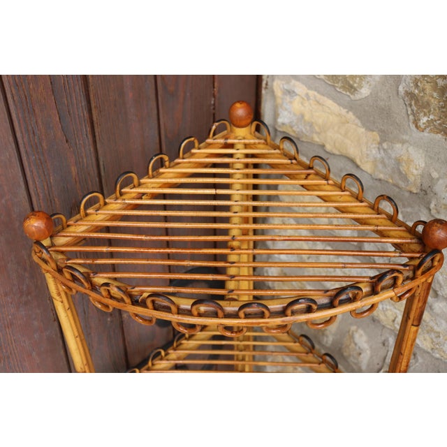 1950s Rattan Corner Shelf by Franco Albini, 1960s For Sale - Image 5 of 9