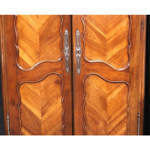 19th Century French Provincial Carved Walnut Armoire – Louis XV Style For Sale - Image 4 of 12