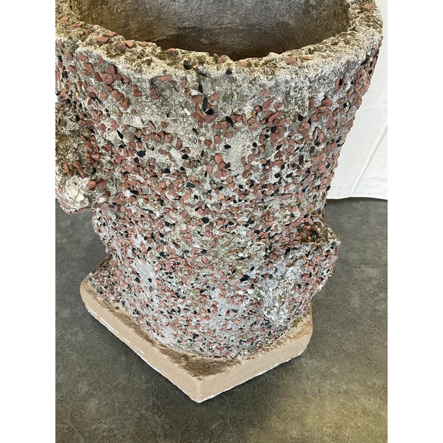 Gray Vintage Faux Bois Concrete Tree Trunk Planter Pebble Style For Sale - Image 8 of 12